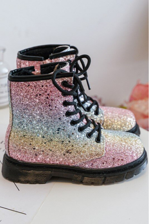 Botas infantis com brilho aquecidas com zíper em várias cores Saussa
