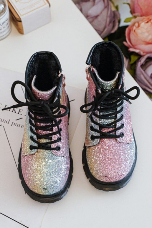 Botas infantis com brilho aquecidas com zíper em várias cores Saussa
