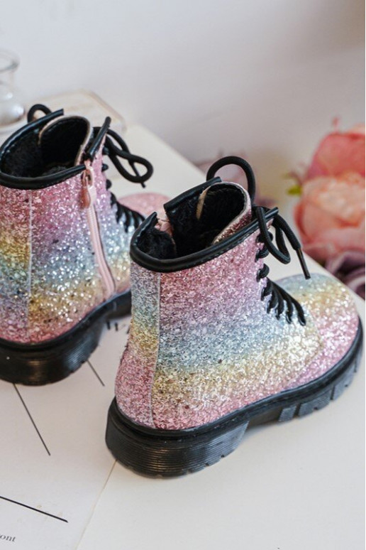 Botas infantis com brilho aquecidas com zíper em várias cores Saussa