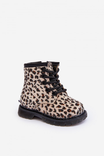 Calçados infantis quentes com zíper bege Goopy