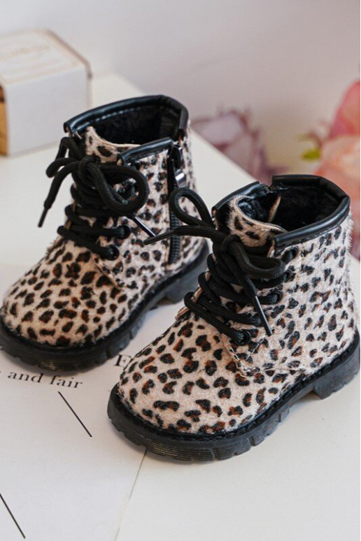 Calçados infantis quentes com zíper bege Goopy