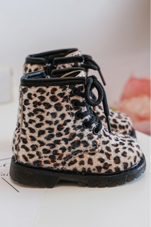 Calçados infantis quentes com zíper bege Goopy