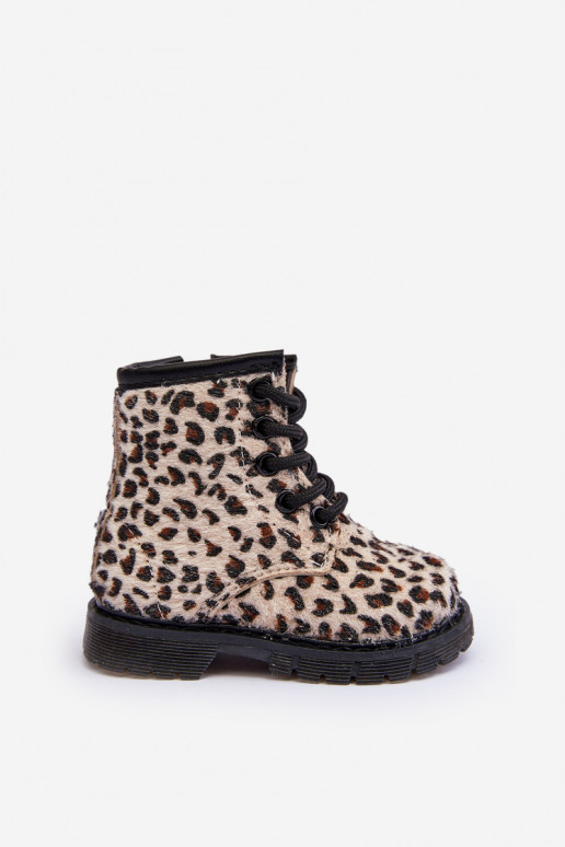 Calçados infantis quentes com zíper bege Goopy