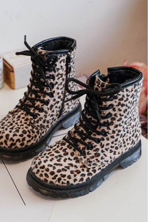 Calçados infantis quentes com zíper bege Goopy