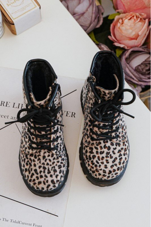 Calçados infantis quentes com zíper bege Goopy