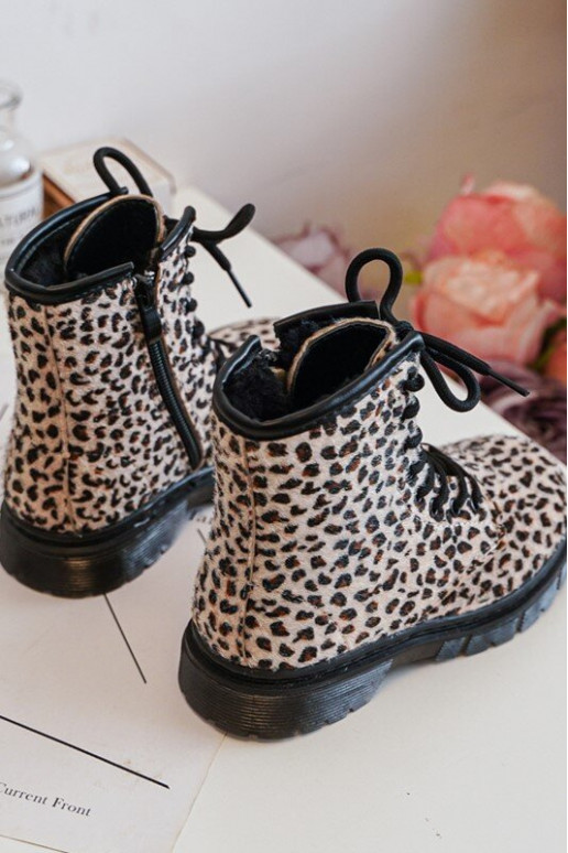 Calçados infantis quentes com zíper bege Goopy