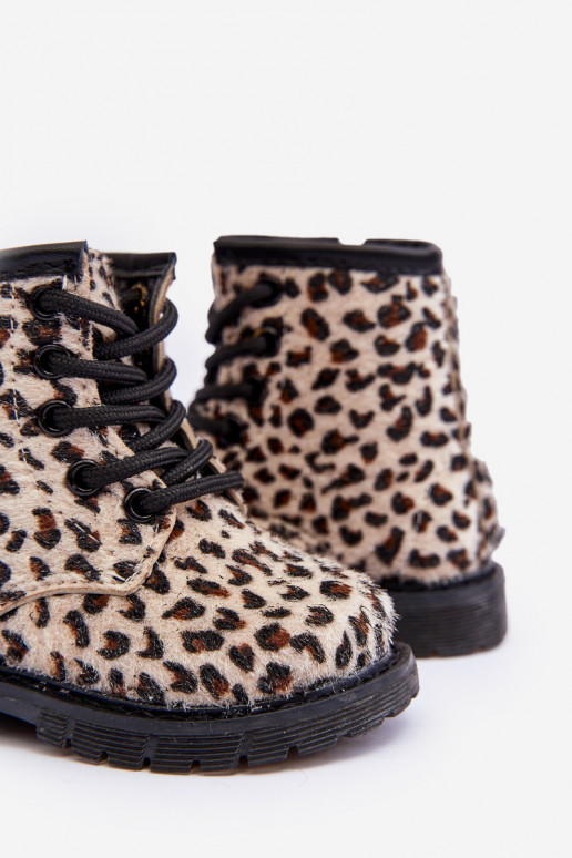 Calçados infantis quentes com zíper bege Goopy