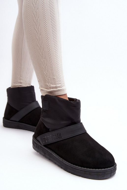 botas de neve aquecidas com plataforma preta Big Star MM274151 botas de neve aquecidas com plataforma preta Big Star MM274151