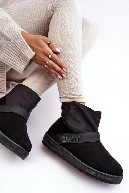 botas de neve aquecidas com plataforma preta Big Star MM274151 botas de neve aquecidas com plataforma preta Big Star MM274151