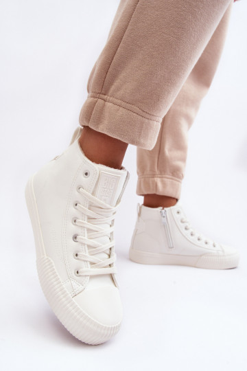 Sapatos de lazer aquecidos com zíper na cor branca Big Star MM274017 2