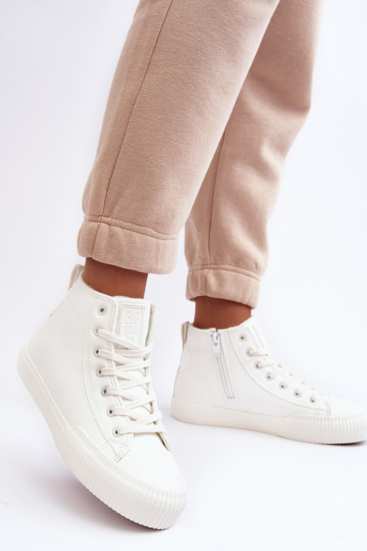 Sapatos de lazer aquecidos com zíper na cor branca Big Star MM274017