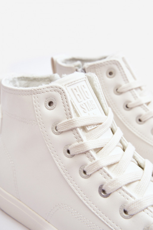 Sapatos de lazer aquecidos com zíper na cor branca Big Star MM274017