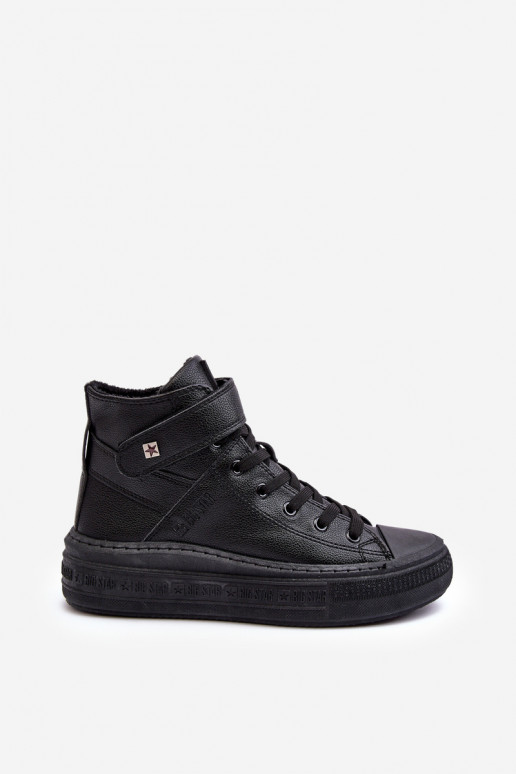 Sapatos de lazer aquecidos com plataforma Big Star cor preta MM274008