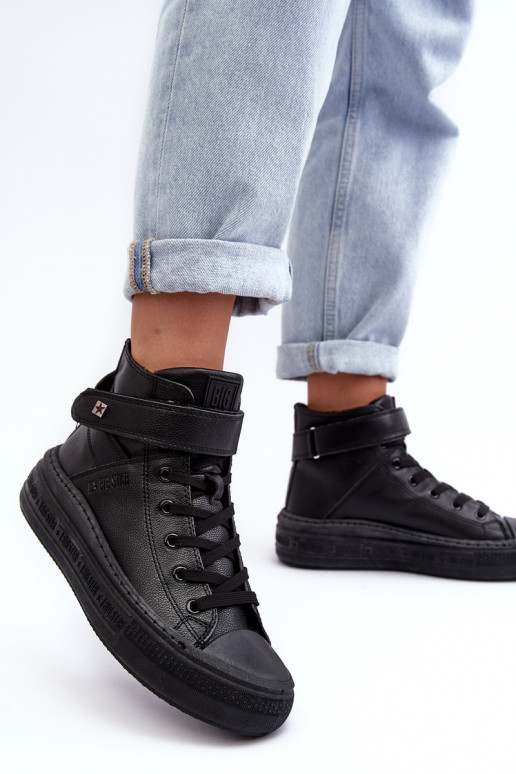 Sapatos de lazer aquecidos com plataforma Big Star cor preta MM274008