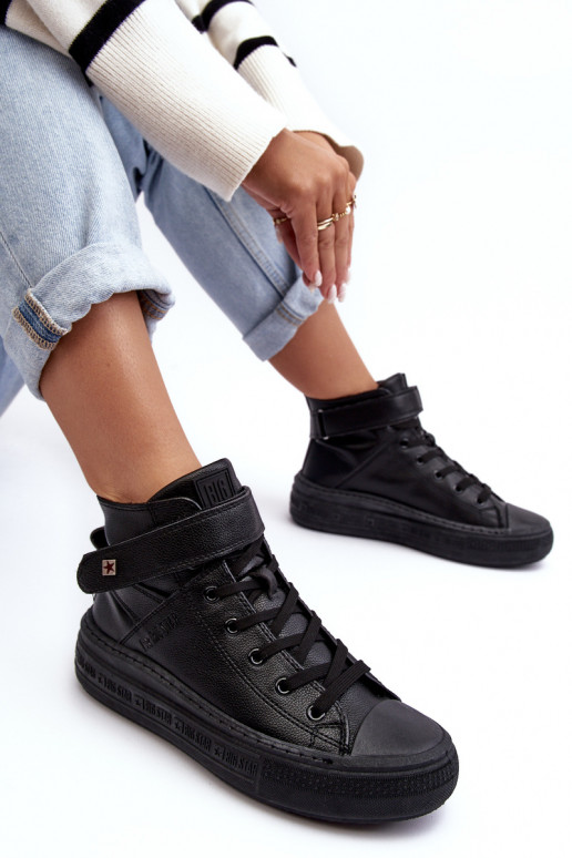 Sapatos de lazer aquecidos com plataforma Big Star cor preta MM274008