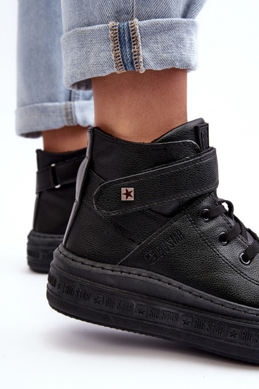 Sapatos de lazer aquecidos com plataforma Big Star cor preta MM274008