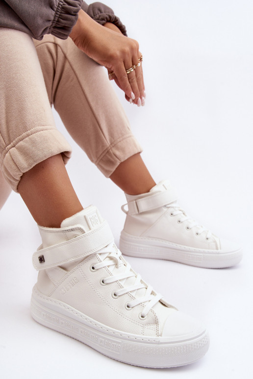 Sapatos de lazer aquecidos com plataforma Big Star cor branca MM274006