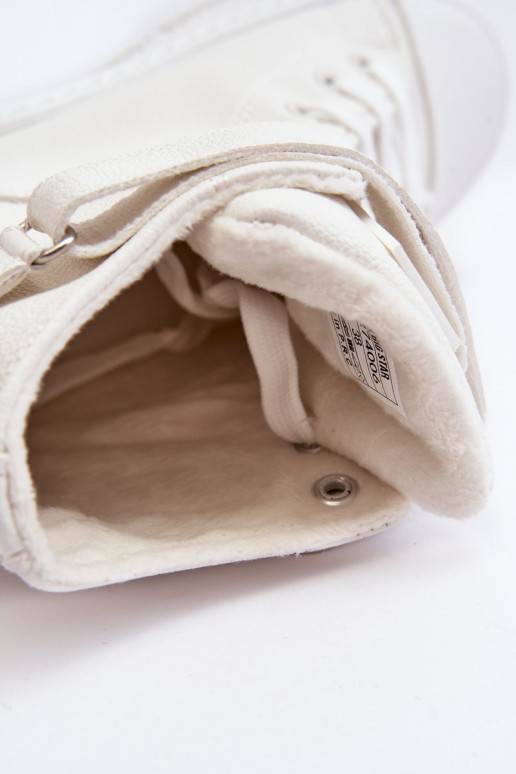 Sapatos de lazer aquecidos com plataforma Big Star cor branca MM274006