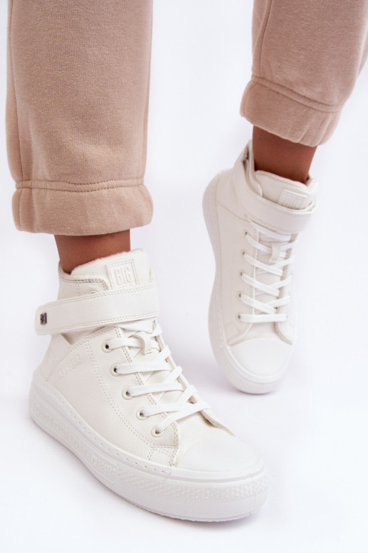 Sapatos de lazer aquecidos com plataforma Big Star cor branca MM274006