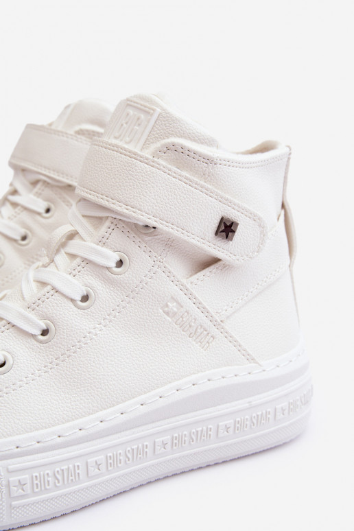 Sapatos de lazer aquecidos com plataforma Big Star cor branca MM274006