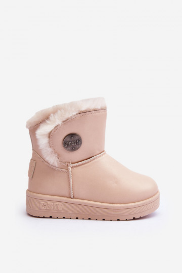 Botas infantis de neve aquecidas com pele por dentro bege Big Star MM374084 2