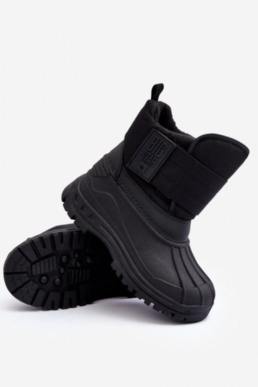Botas de neve infantis com fechos adesivos aquecidos pretos Big Star MM374122