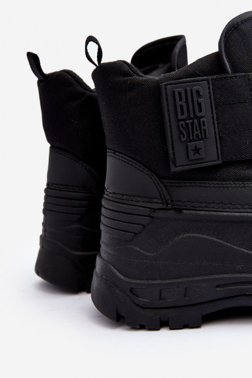 Botas de neve infantis com fechos adesivos aquecidos pretos Big Star MM374122