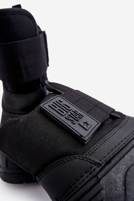 Botas de neve infantis com fechos adesivos aquecidos pretos Big Star MM374122