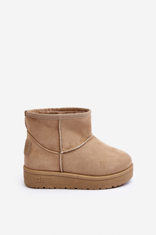 Botas de neve infantis aquecidas bege Big Star MM374056