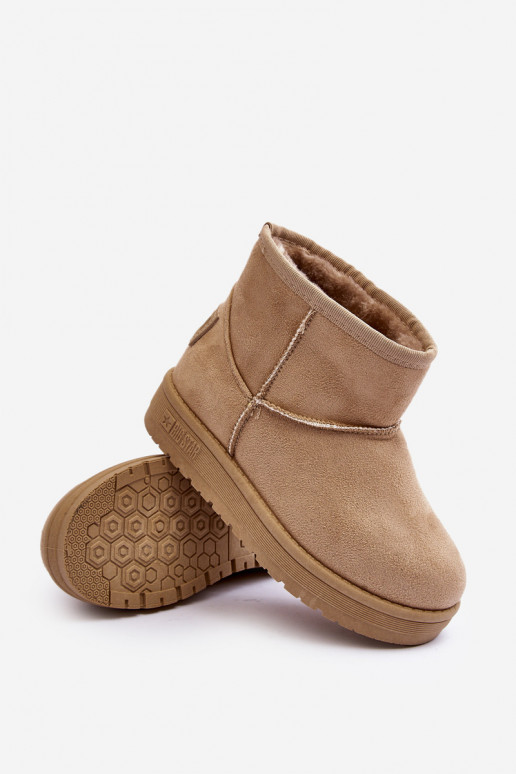 Botas de neve infantis aquecidas bege Big Star MM374056