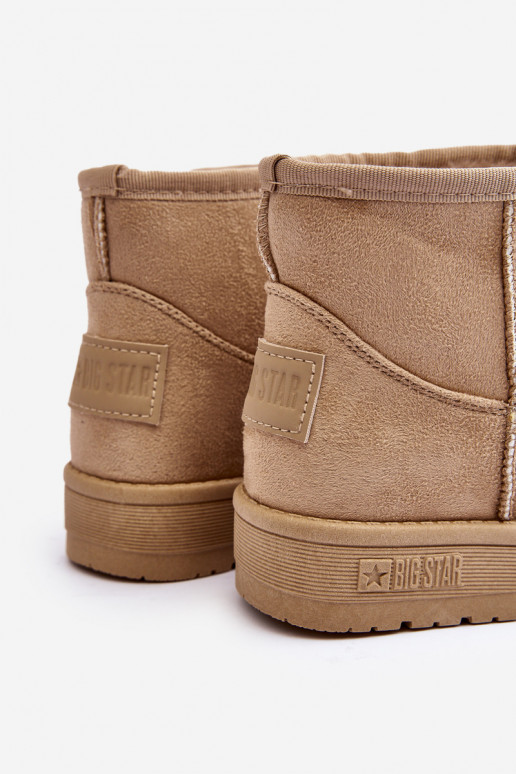 Botas de neve infantis aquecidas bege Big Star MM374056