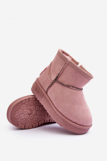 Botas de neve infantis aquecidas com zíperes rosa Big Star MM374101 2