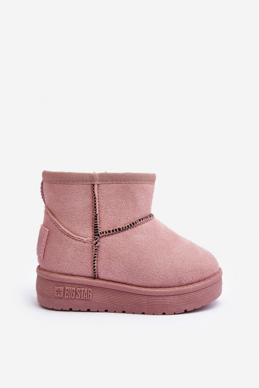 Botas de neve infantis aquecidas com zíperes rosa Big Star MM374101