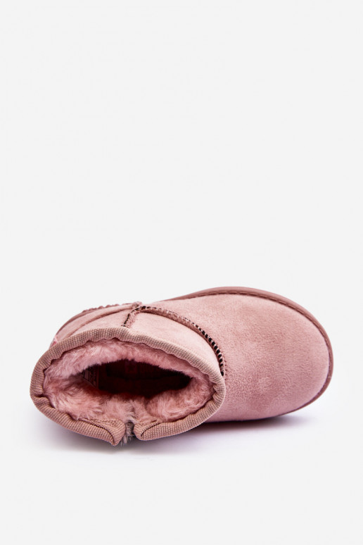 Botas de neve infantis aquecidas com zíperes rosa Big Star MM374101