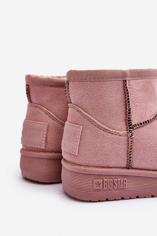 Botas de neve infantis aquecidas com zíperes rosa Big Star MM374101