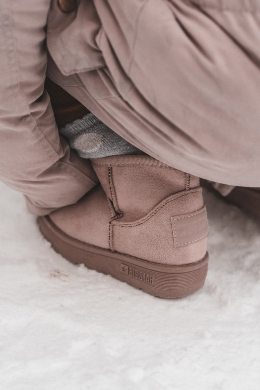 Botas de neve infantis aquecidas com zíperes rosa Big Star MM374101