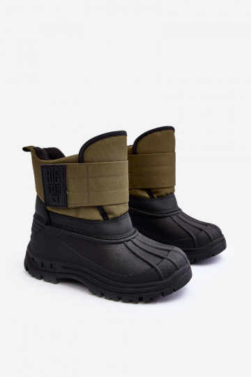 Botas de neve infantis com fechos adesivos aquecidos cáqui Big Star MM374123