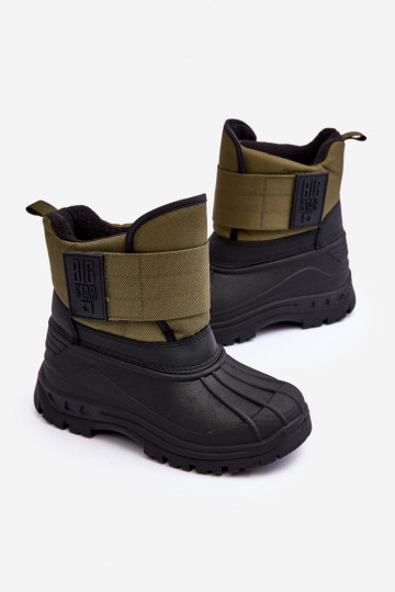 Botas de neve infantis com fechos adesivos aquecidos cáqui Big Star MM374123 2