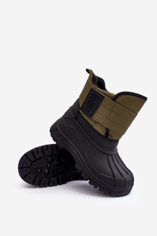 Botas de neve infantis com fechos adesivos aquecidos cáqui Big Star MM374123