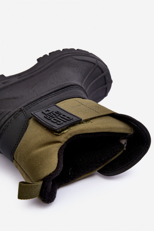 Botas de neve infantis com fechos adesivos aquecidos cáqui Big Star MM374123