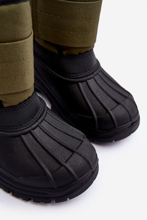 Botas de neve infantis com fechos adesivos aquecidos cáqui Big Star MM374123