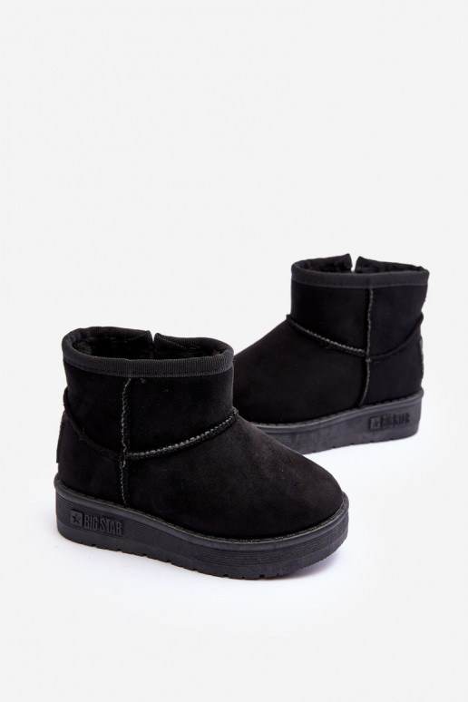 Botas infantis de neve aquecidas com zíper, pretas Big Star MM374100