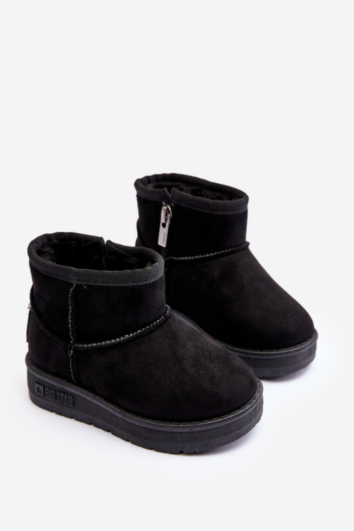 Botas infantis de neve aquecidas com zíper, pretas Big Star MM374100