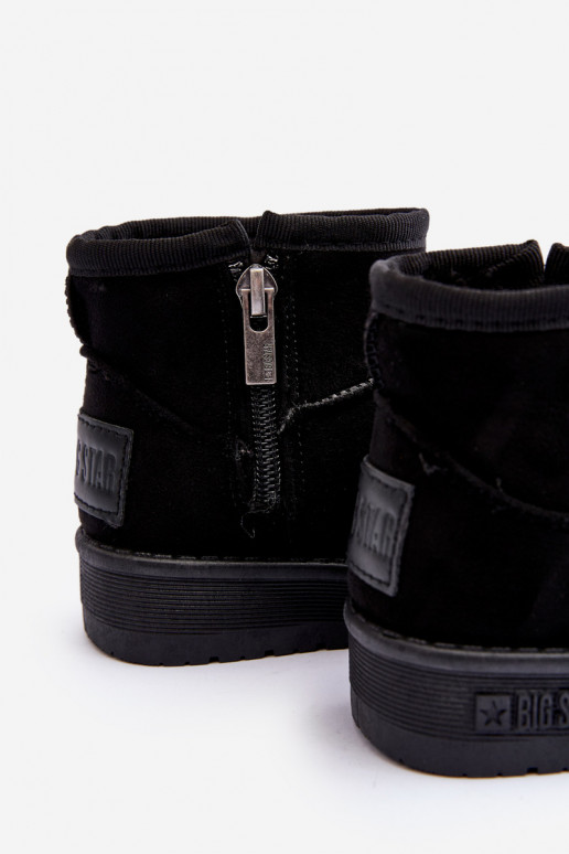 Botas infantis de neve aquecidas com zíper, pretas Big Star MM374100