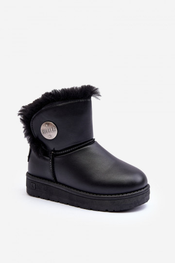 Botas infantis de neve aquecidas com pele por dentro cor preta Big Star MM374082