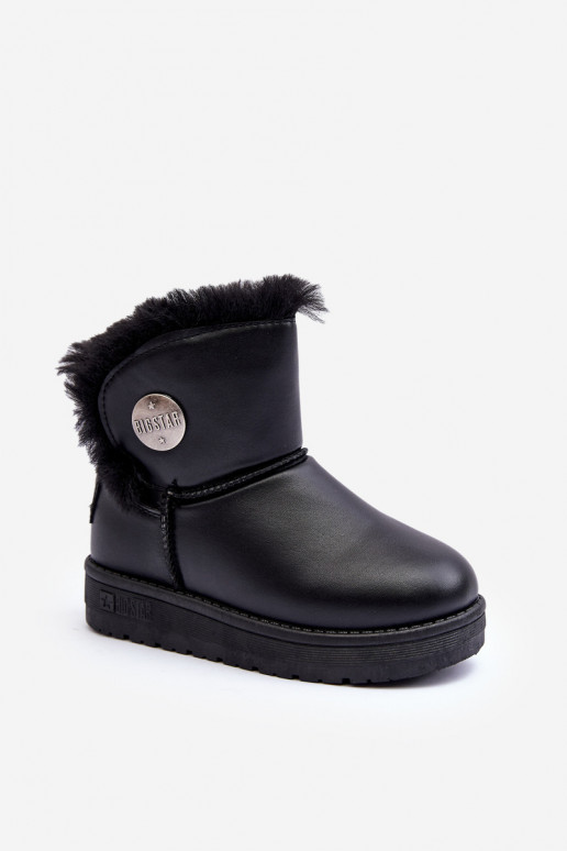 Botas infantis de neve aquecidas com pele por dentro cor preta Big Star MM374082