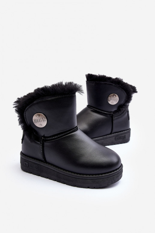 Botas infantis de neve aquecidas com pele por dentro cor preta Big Star MM374082