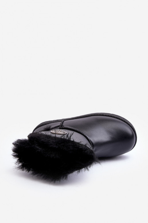 Botas infantis de neve aquecidas com pele por dentro cor preta Big Star MM374082