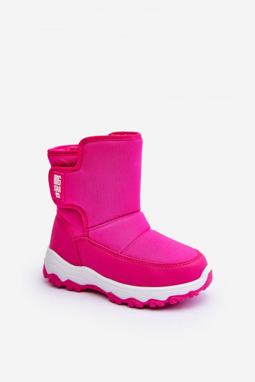 botas de neve aquecidas com fechos adesivos infantil rosa Big Star MM374121