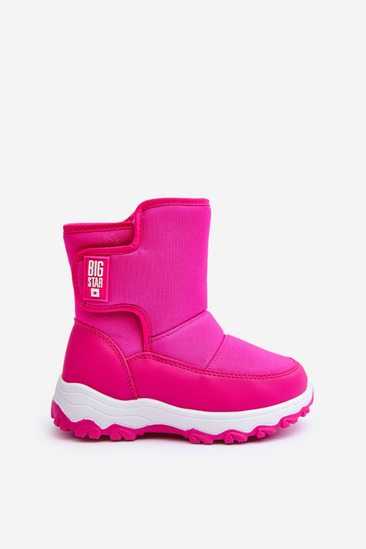 botas de neve aquecidas com fechos adesivos infantil rosa Big Star MM374121